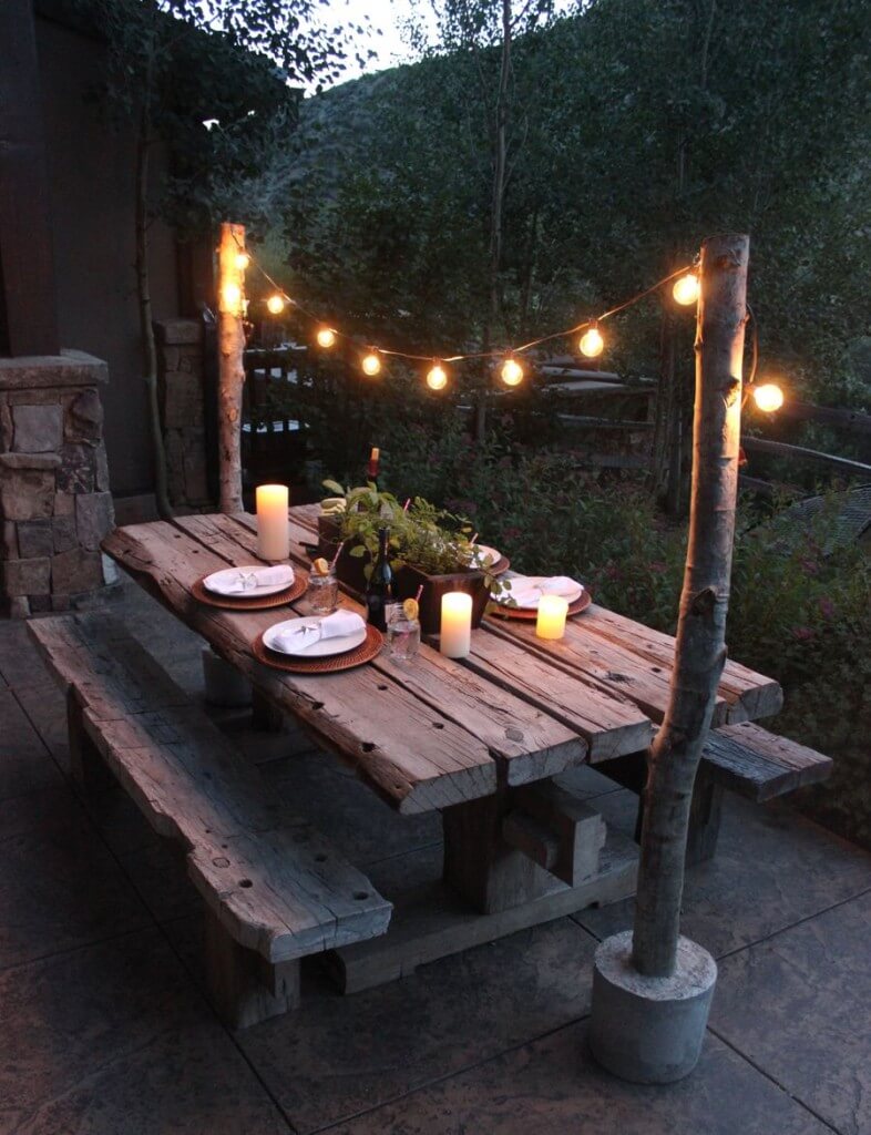 Backyard Picnic Table Dining Area