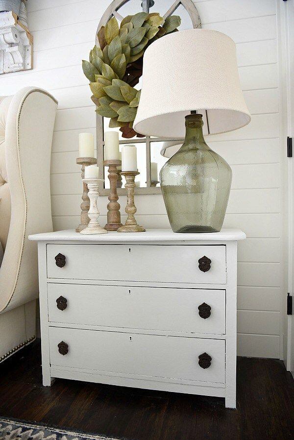 Snowy Gable Bureau and Windowed Mirror