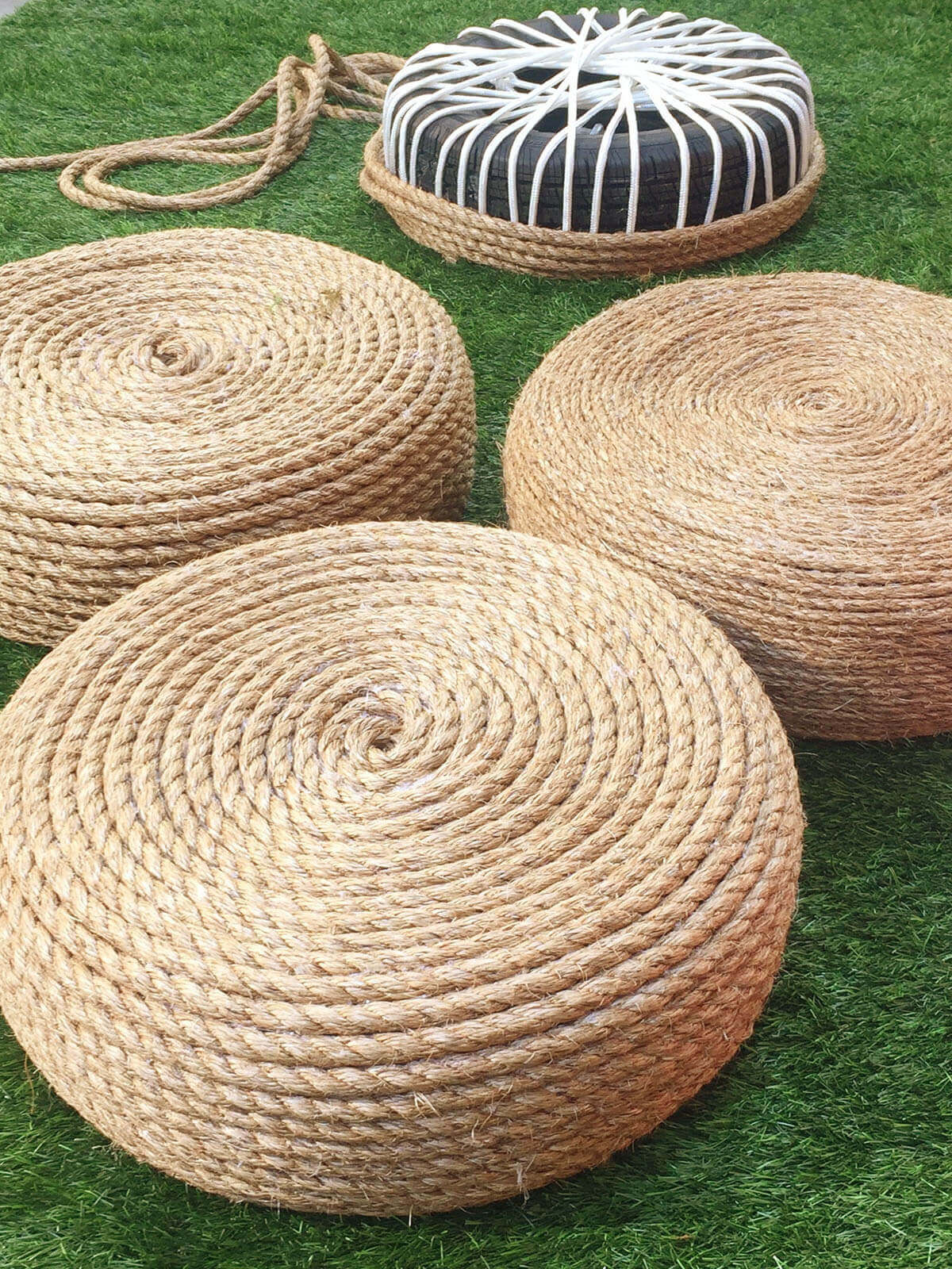 Rope Covered Recycled Tire Seats
