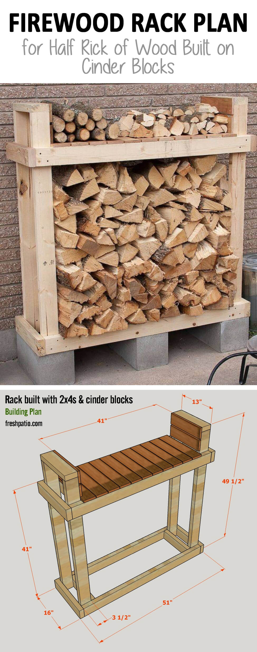 A Firewood Rack with Space for Kindling