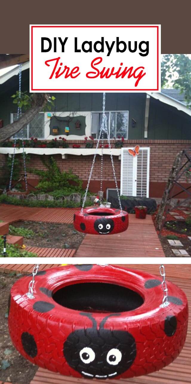 A Ladybug Tire Swing With A Smile Homebnc