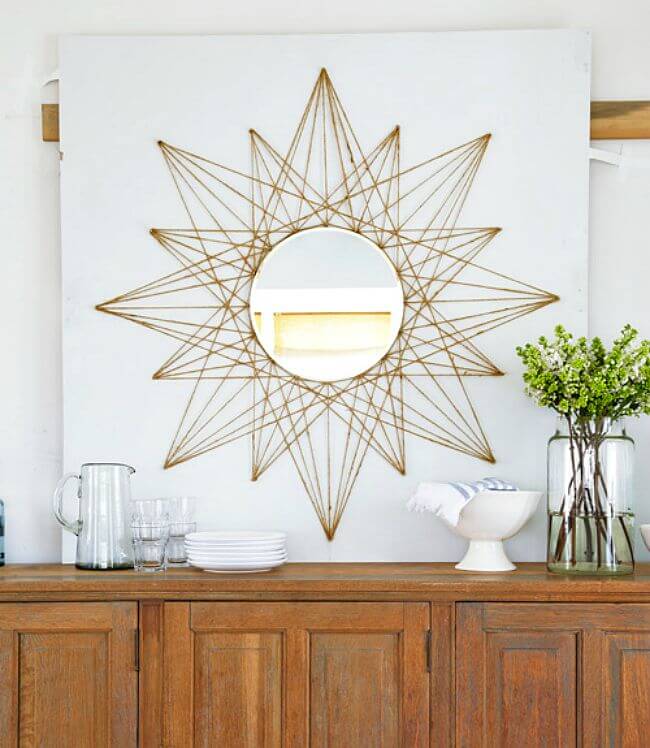 Sun Kissed Rope Design Around a Mirror