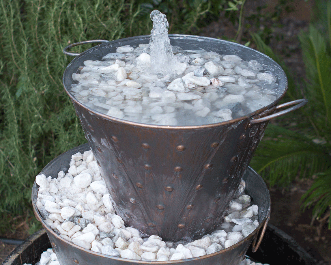 DIY Metal Bucket Water Feature