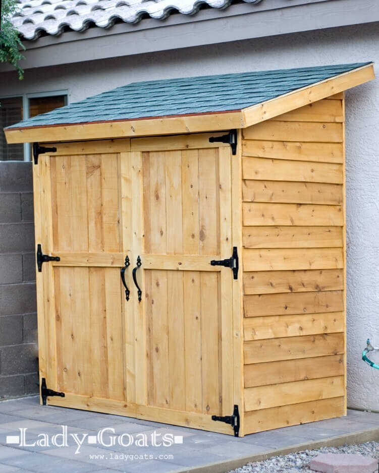 A Convenient Patio Shed with Large Doors