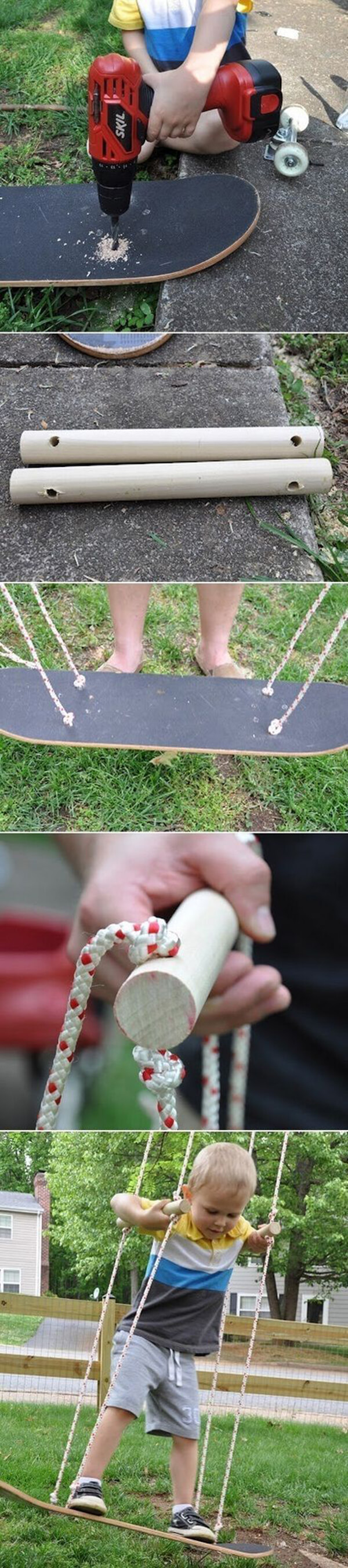 A Skateboard Swing with Handles for Safety