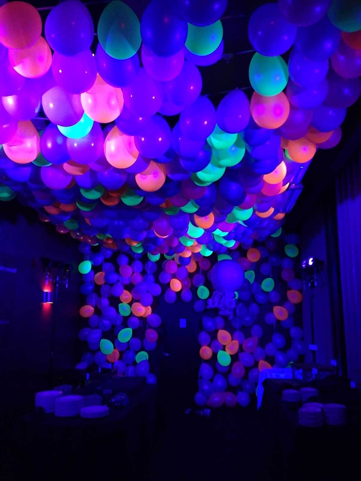 Glow in The Dark Balloons Make for an Otherworldly Party Atmosphere