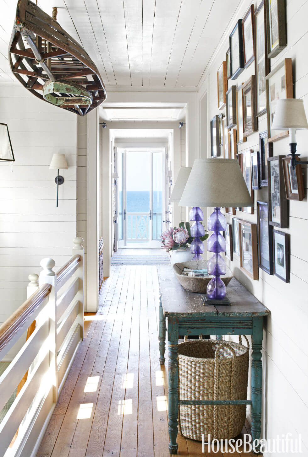 A Boardwalk-Inspired Hallway to a Balcony