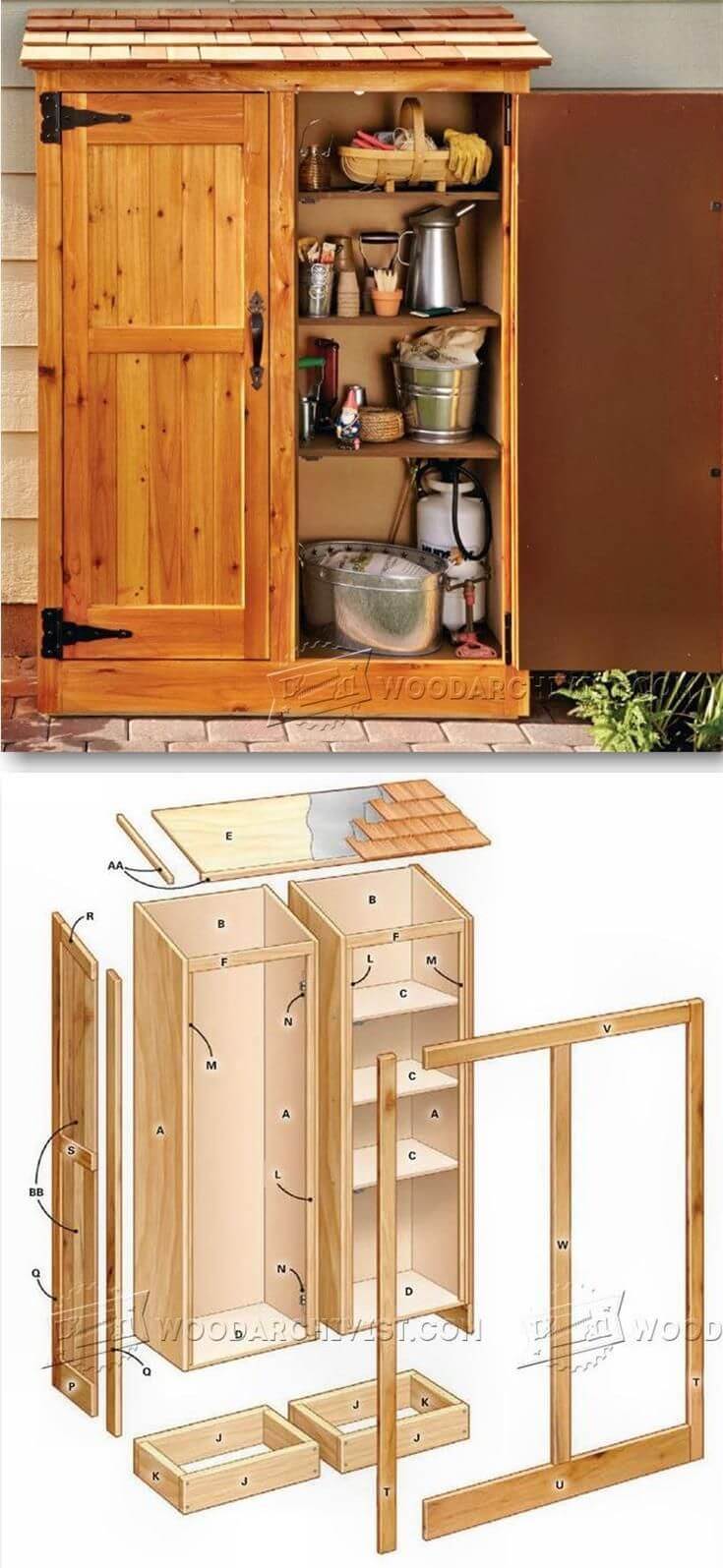 A Wooden Storage Cabinet with Shelves
