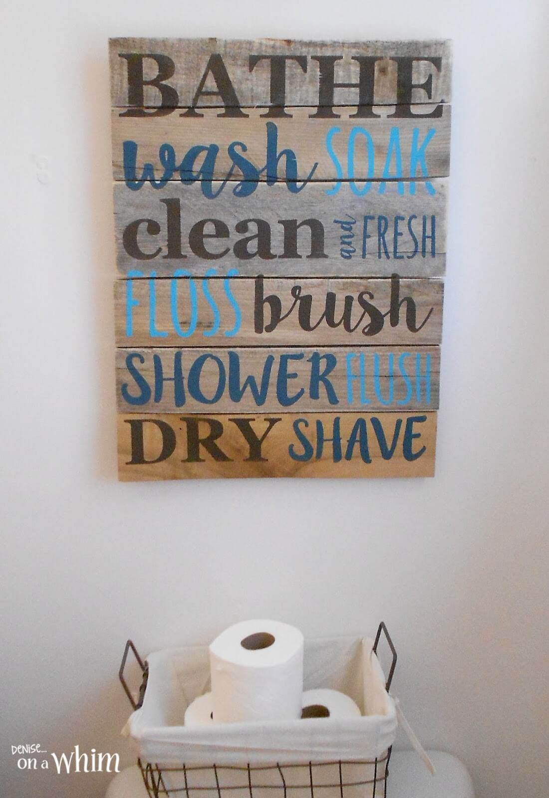 Bathroom List Hand Painted Pallet Sign