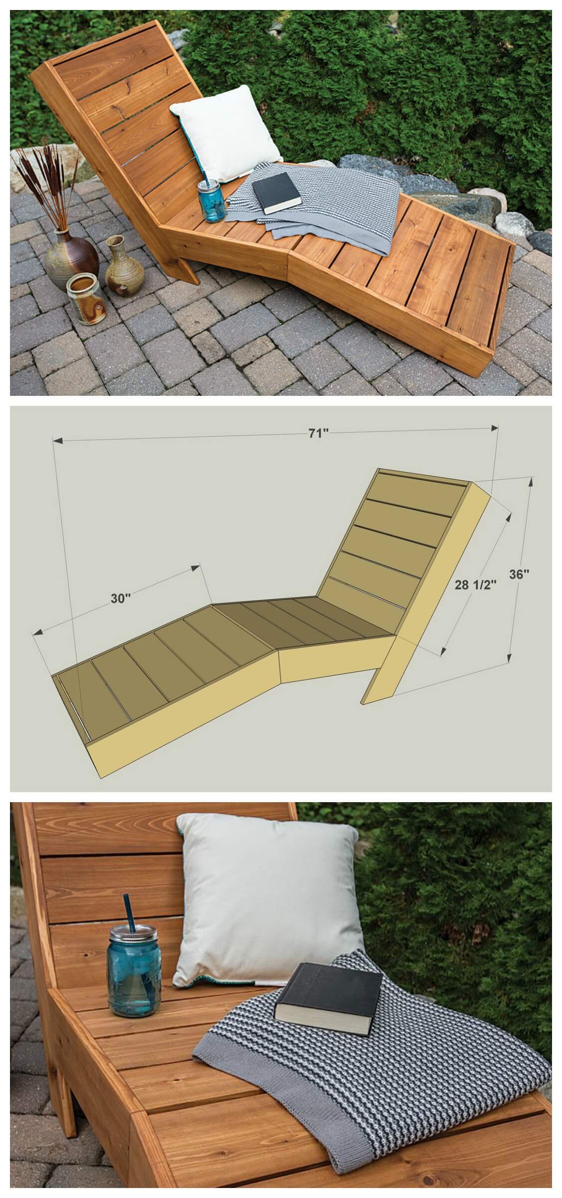 Summertime Wooden Cabana Lounge Chair