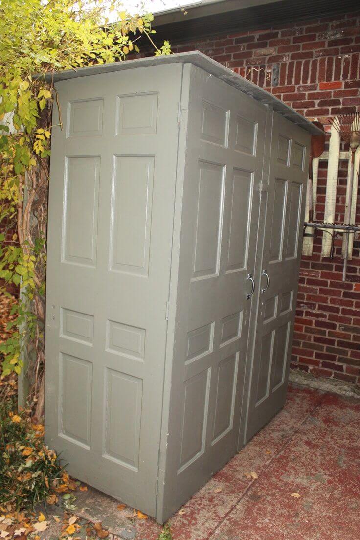 A Storage Shed Made from Recycled Doors