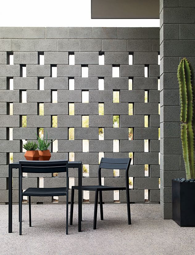 Zen Style Cinder Block Privacy Wall