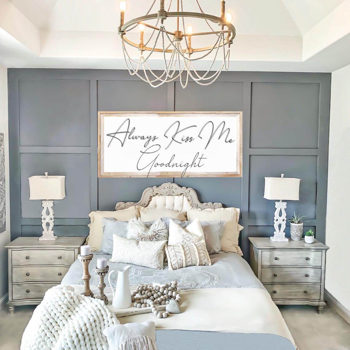 Always Kiss Me Goodnight Charming Modern Bedroom Homebnc