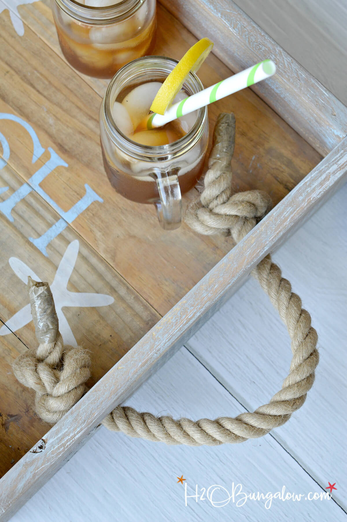 A Breakfast Tray with Rope Handles