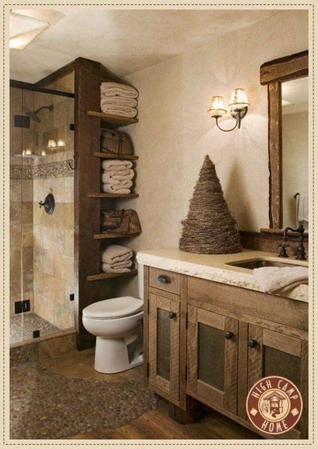 lodge style bathroom decor