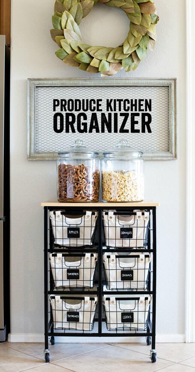 A Kitchen Cart for Produce and Snacks