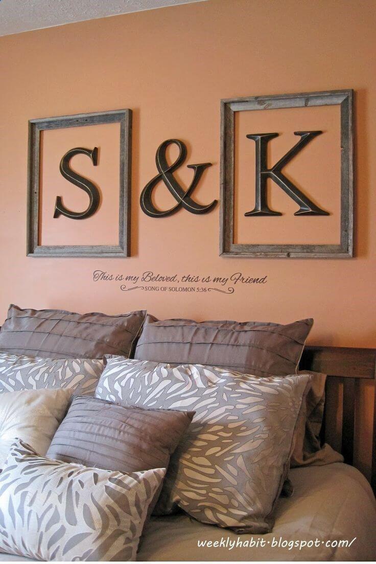 Sweetheart Initials Framed Wall Letters
