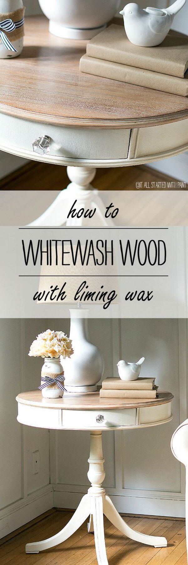 Whitewashing Methods For DIY Side Tables