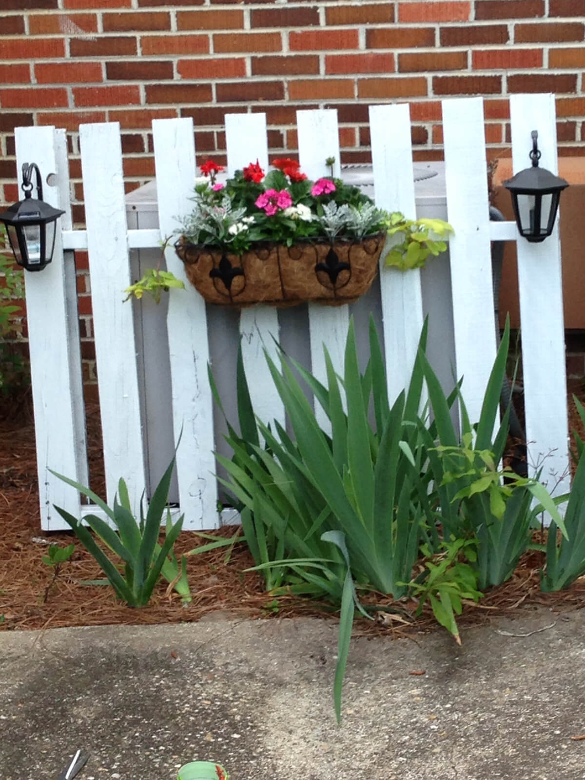 Pretty Picket Fence Screens Unsightly AC Unit