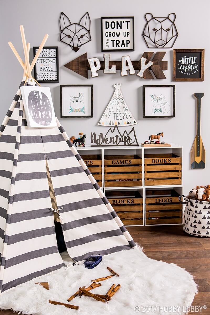 Outdoor Adventure Theme with Whimsical Wigwam Playhouse