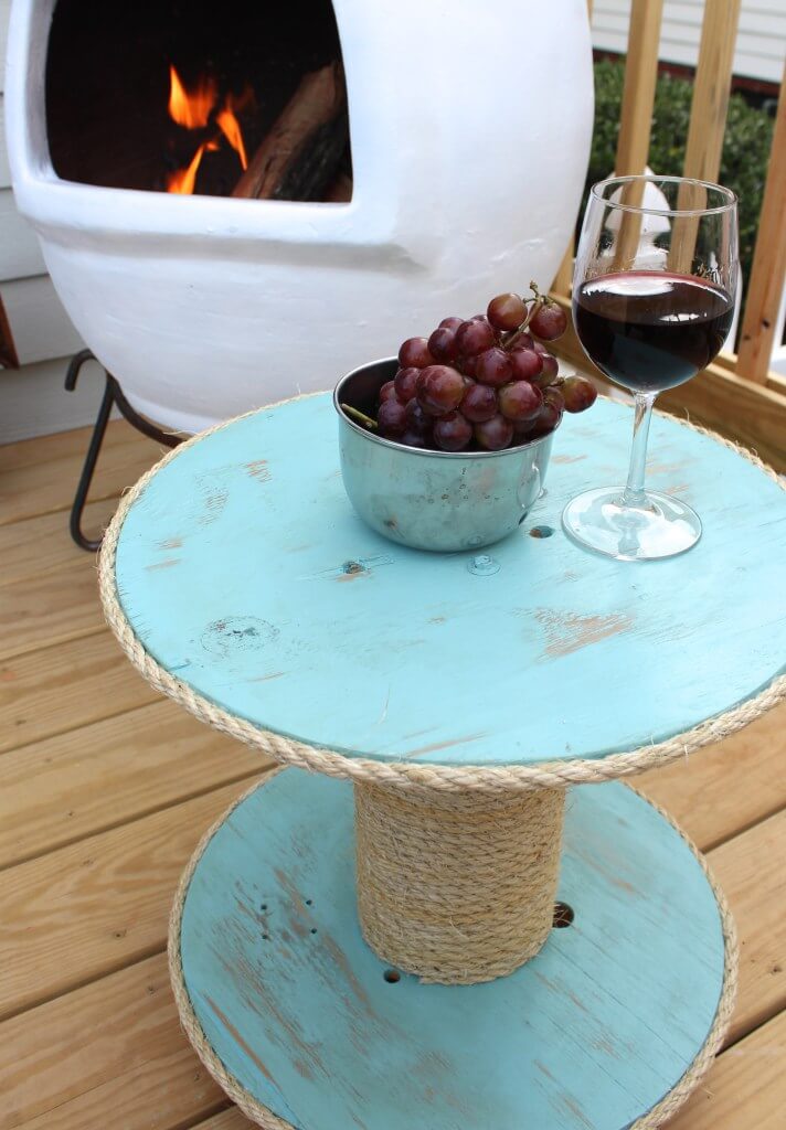 Ship's Mate Wooden Spool Side Tables