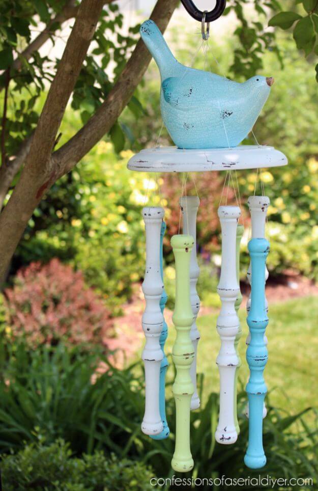 Colorful Wind Chimes Using Old Chair Spindles