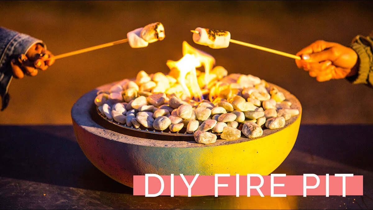 DIY Concrete Fire Bowl for Enjoying S’mores