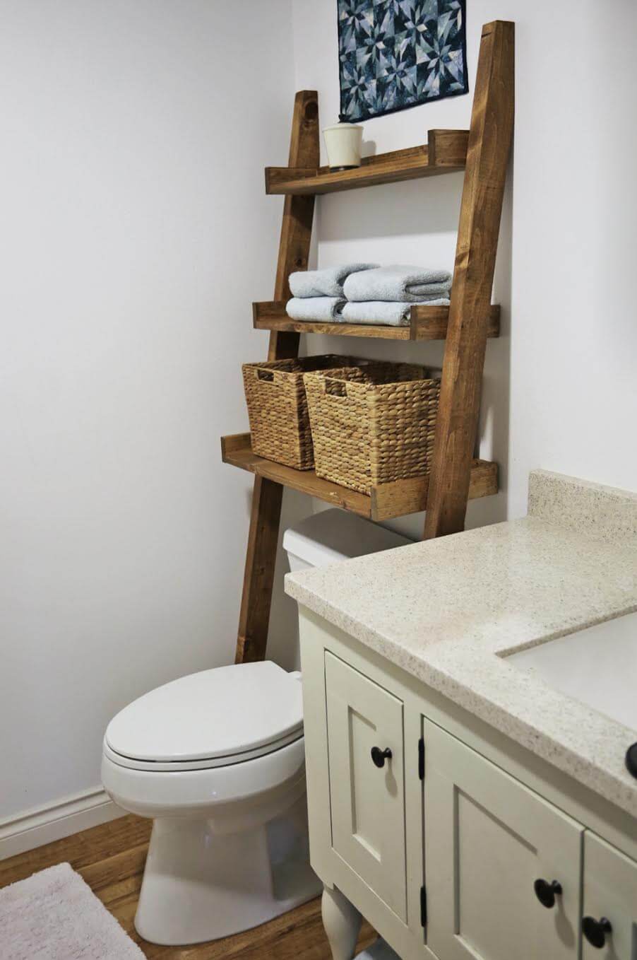 small bathroom shelving unit