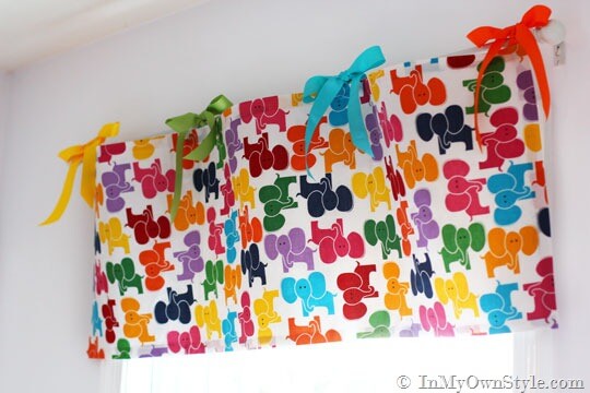 Ribbon and Bright Fabrics for Cute Kids Curtains