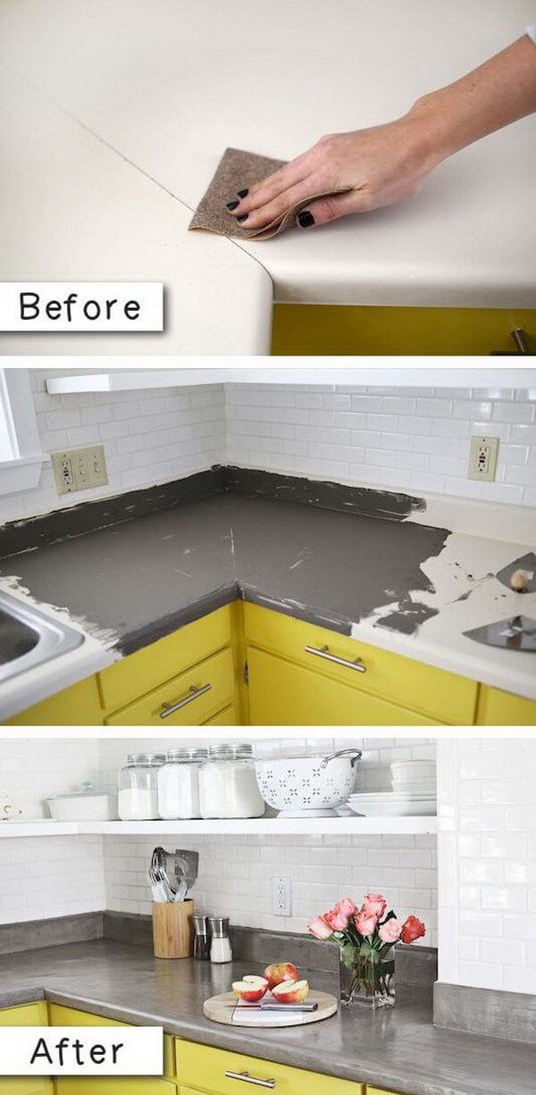 Refinished Countertops with a Pop of Color