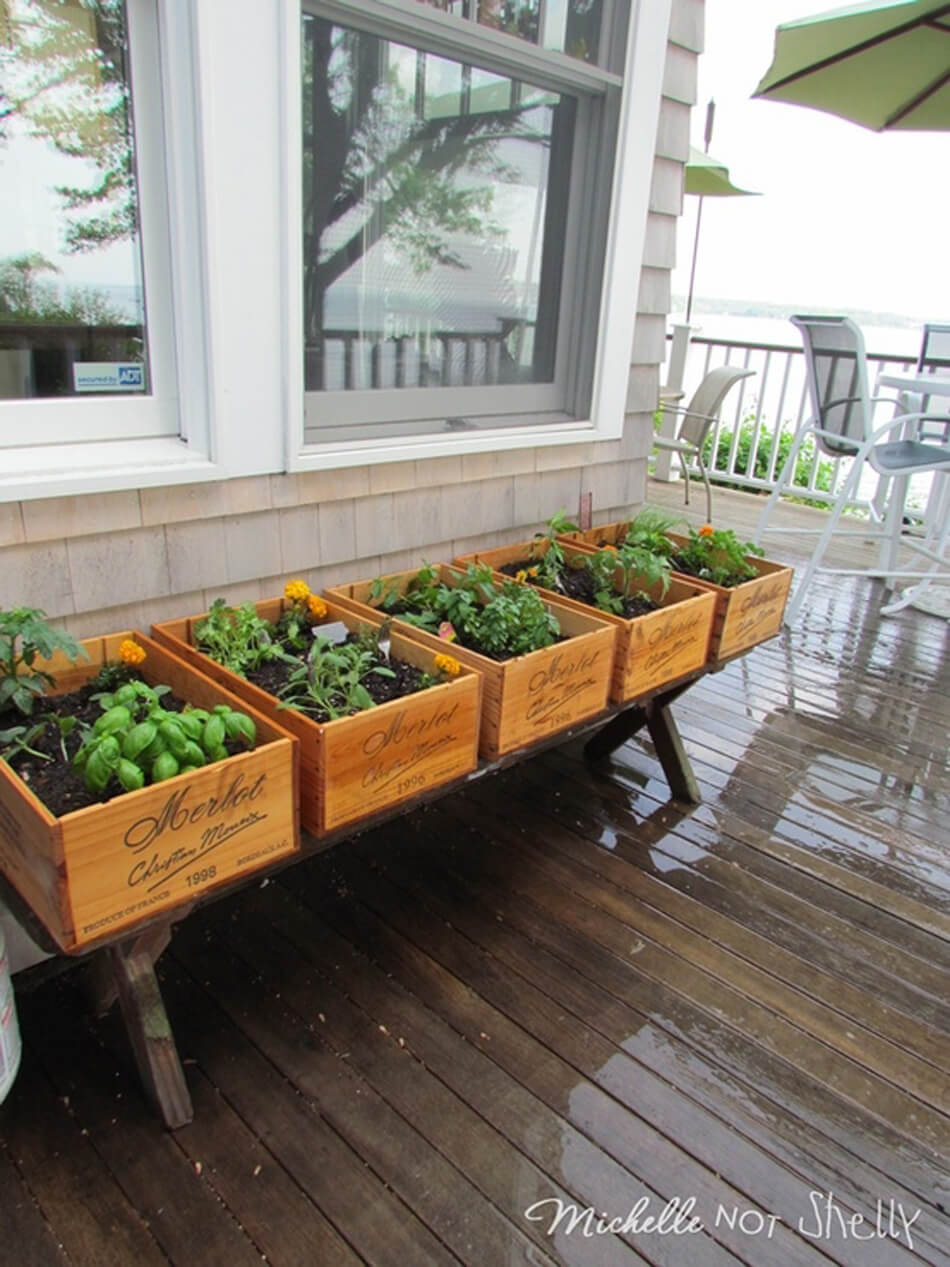 Vintner-Inspired Wine Box Herb Garden