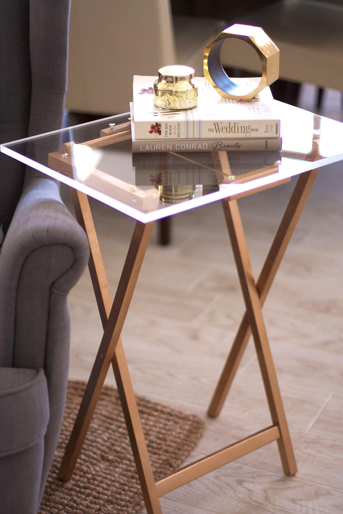 Glass Porter Yacht Style Side Table