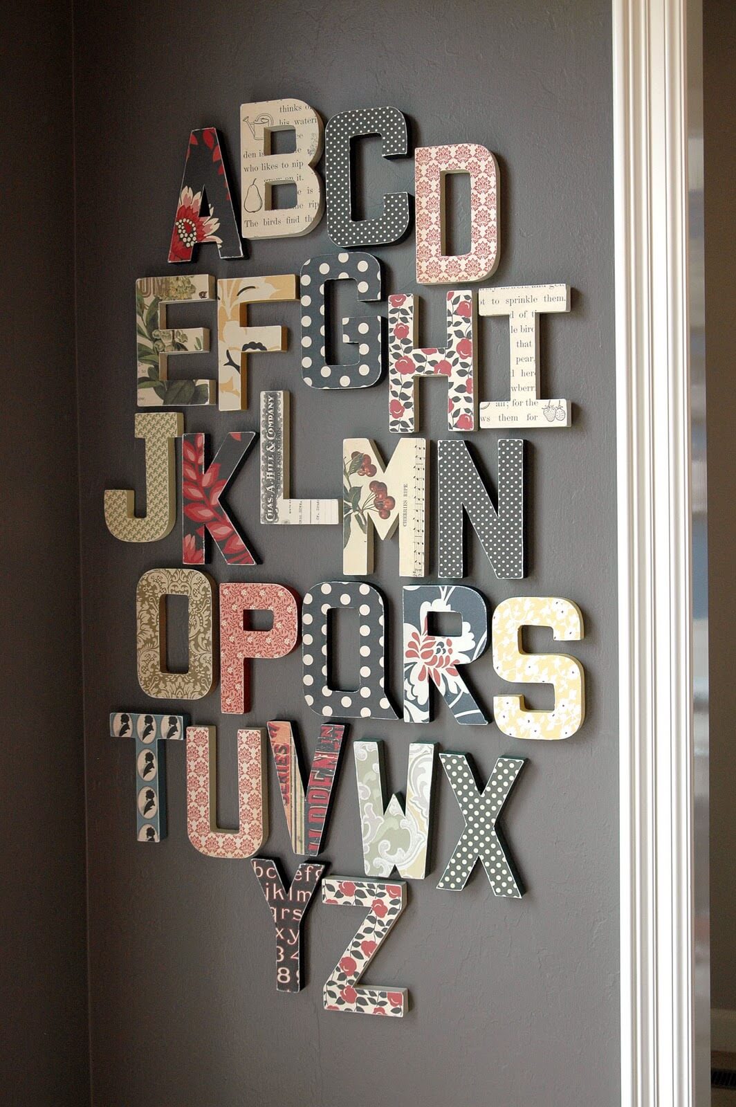 Alphabet Wall Art in Complementary Designs