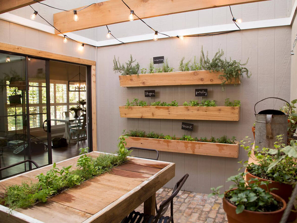 Three-Way Sun Room Herb Garden