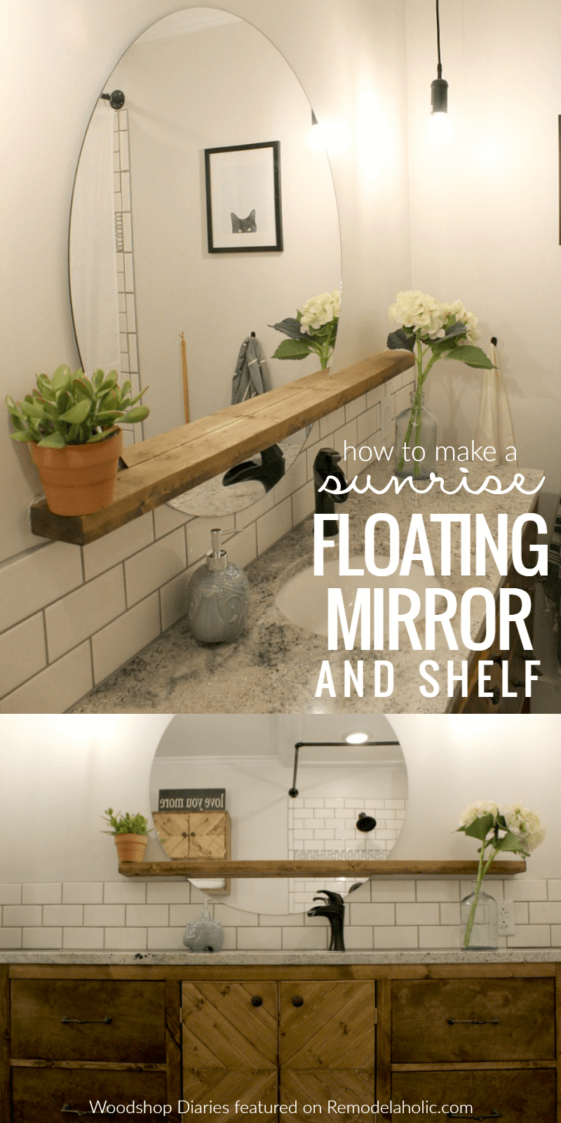 Luxury Lagoon Floating Mirror and Shelf