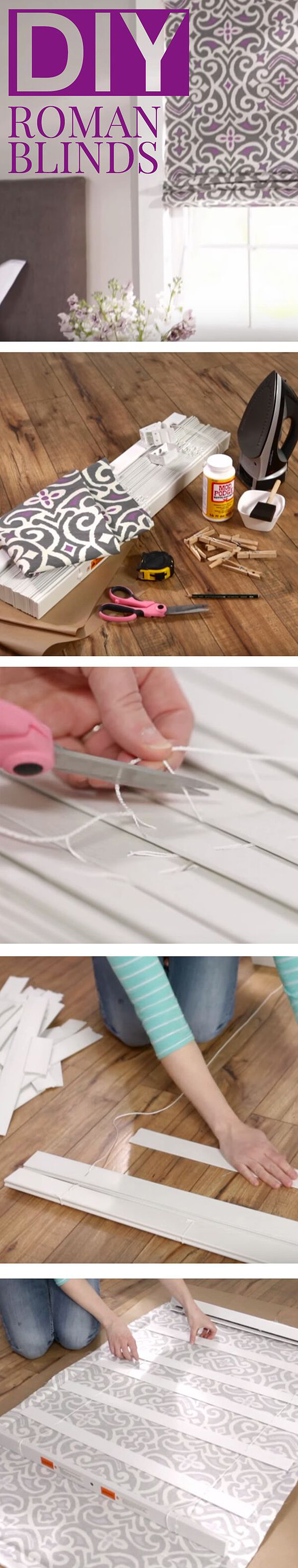DIY Roman Blinds from Tired Mini-blinds