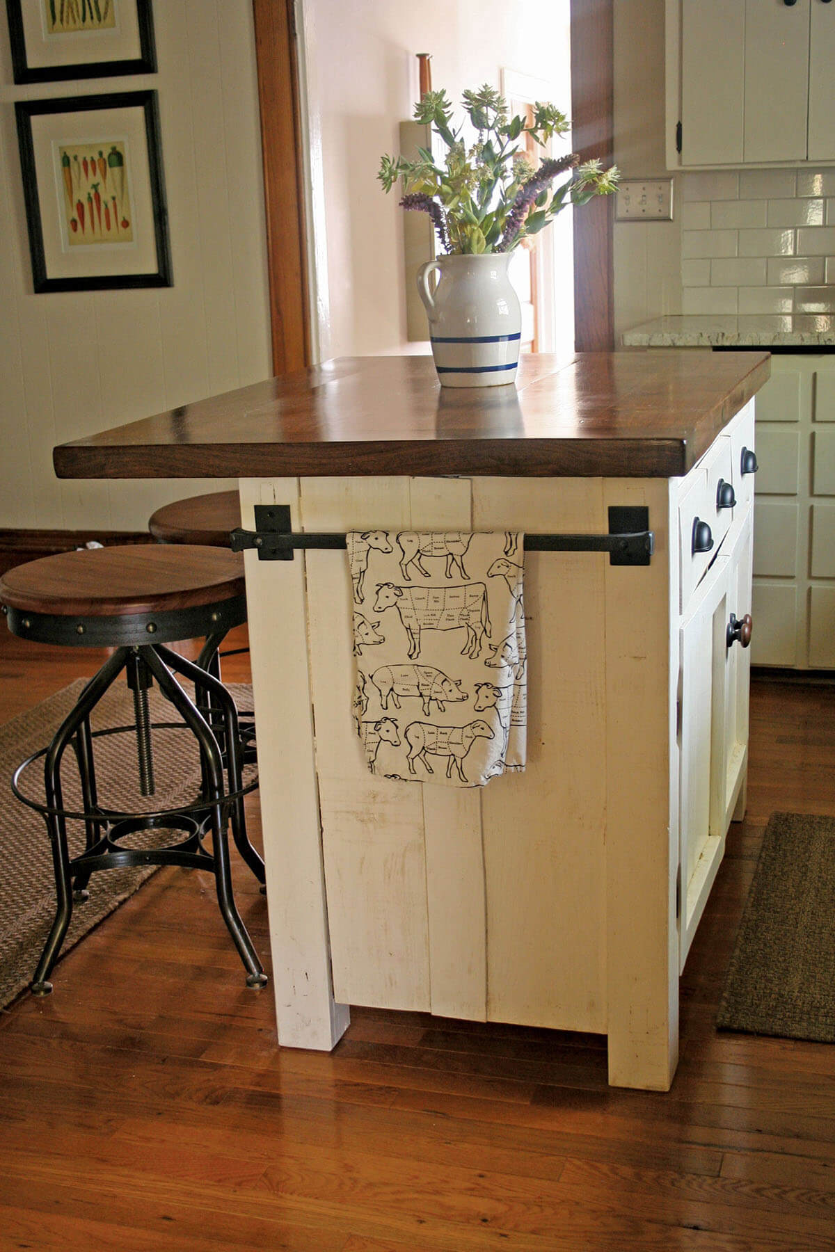 homemade kitchen island with seating