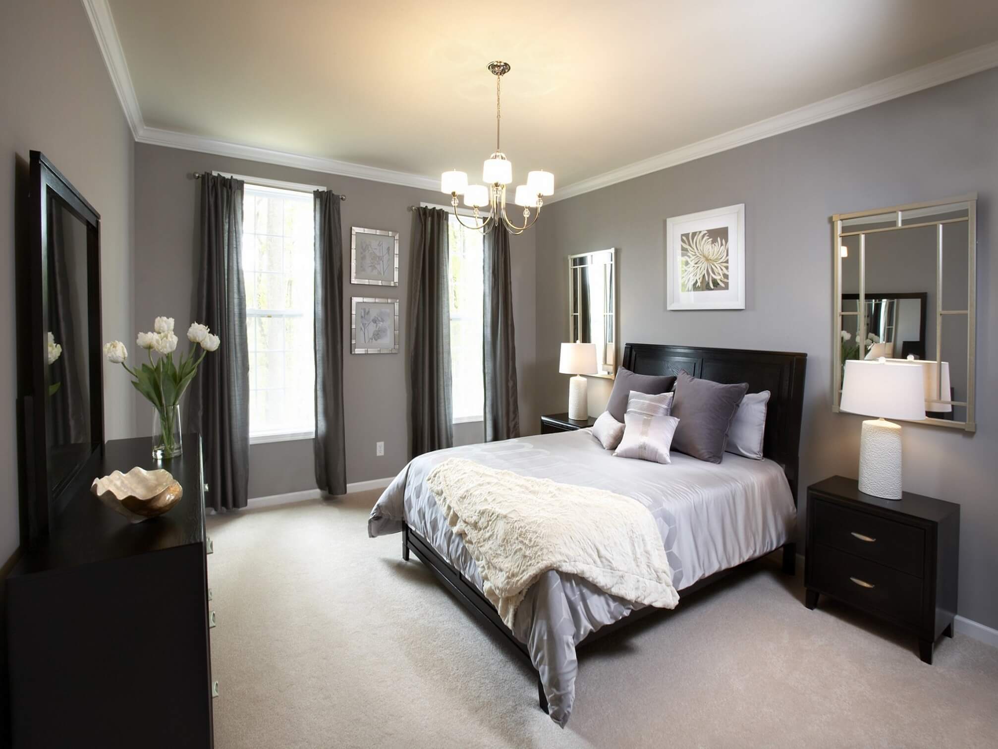 A Crisp and Classy Design Bedroom with Clean Black and Cool Shades ...