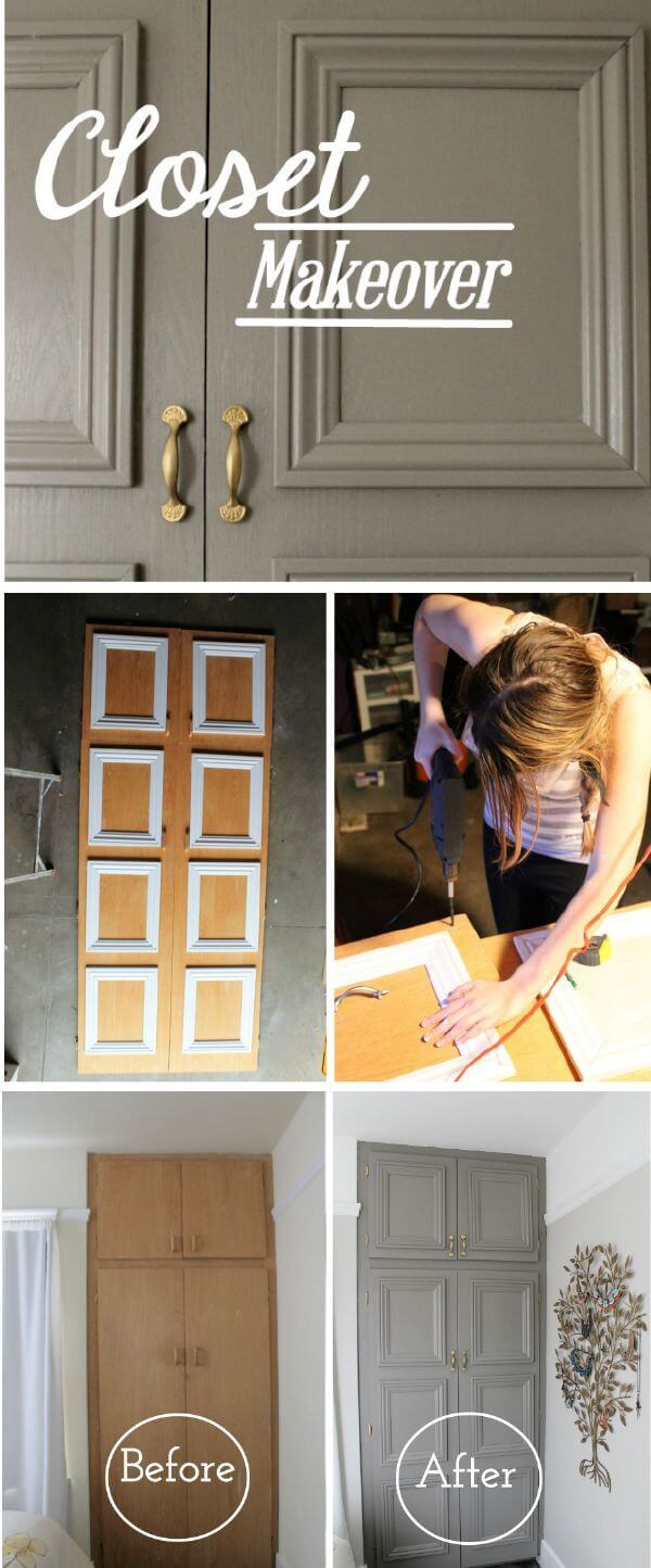 Closet Door Makeover Made Easy with Molding