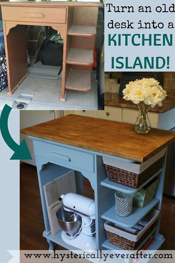 Transform an Old Desk into a New Island