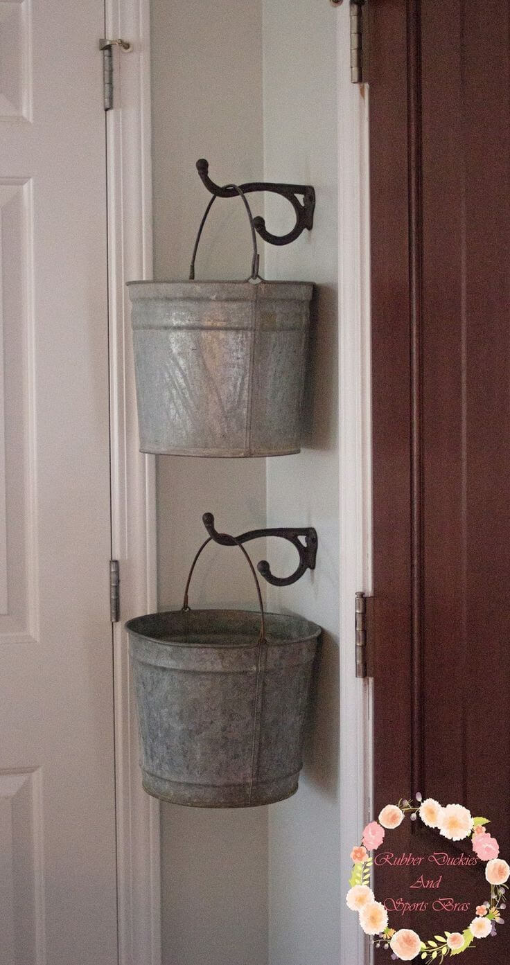 Organize Odds and Ends with Old Buckets
