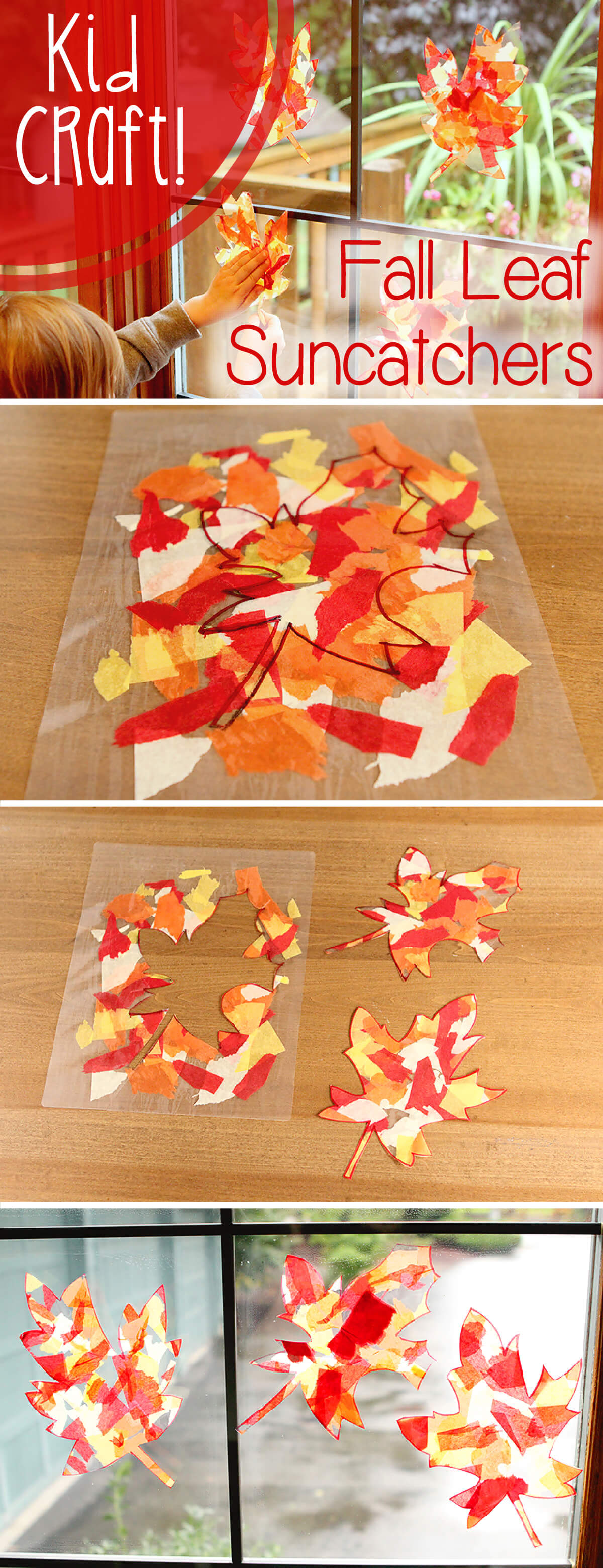 Stained Glass Effect Fall Leaf Suncatchers