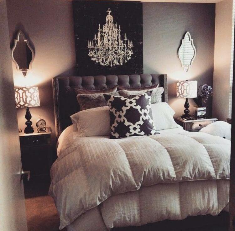 Plush Bed Decorations Enhance this Warm Gray Bedroom Ideas — Homebnc