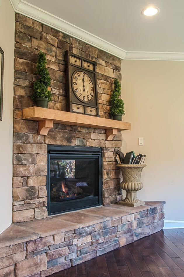 Natural Stone and a Corner Fireplace