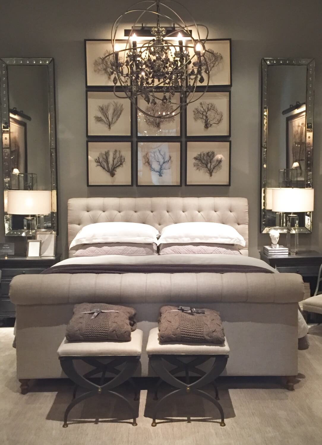 Grey Bedroom Decor With Metallic Accents