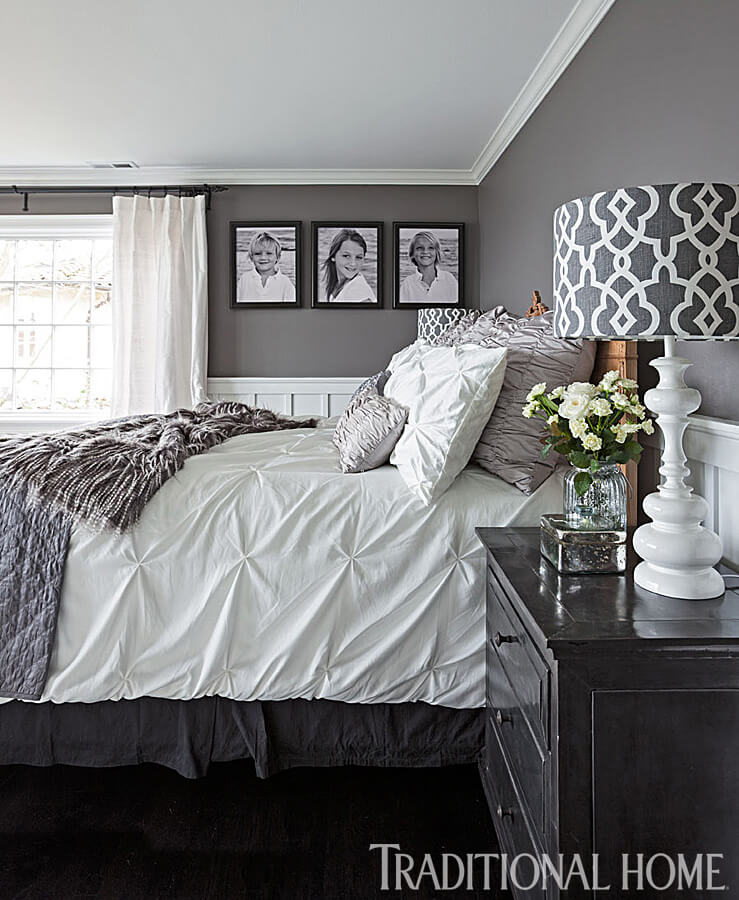 Layers of Texture Complete this Clean White and Effortless Grey Bedroom