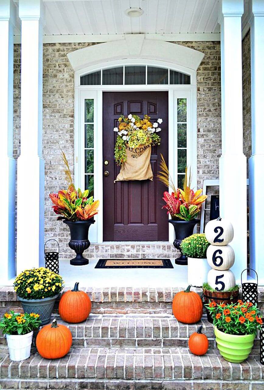 DIY Pumpkin House Number Decor