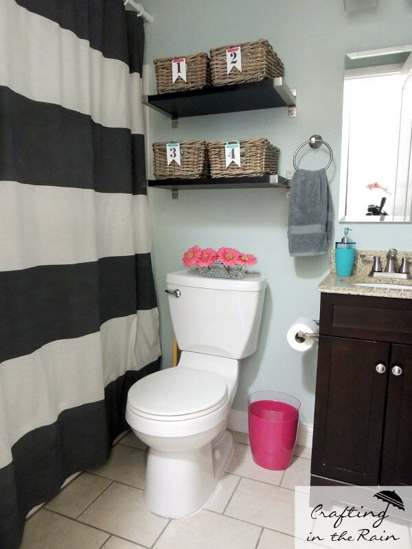 Individual Family Bathroom Storage Baskets