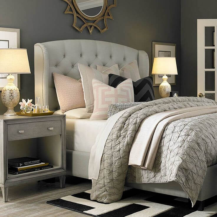 Grey upholstered bedroom ideas