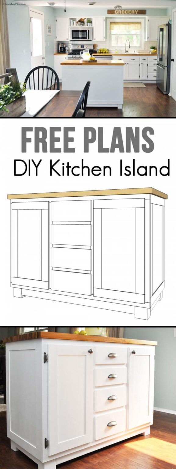 16 Diy Kitchen Island Ideas Homebnc 577x1536 